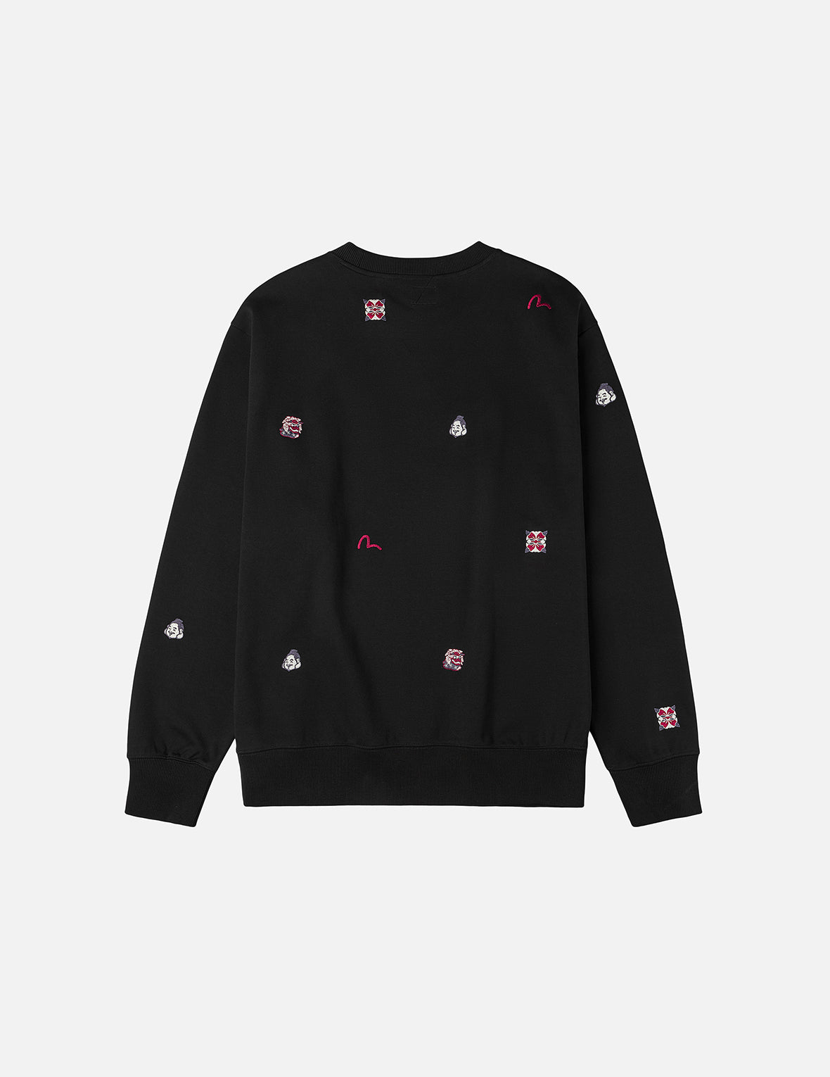 滿地多重品牌圖案刺繡寬版休閒衛衣